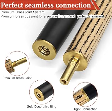 2 Piece Pool Cue Stick, Billiard Cue Stick,58 Snooker Cues 9.5mm Tip Snooker Cue Set for Beginner & Professional