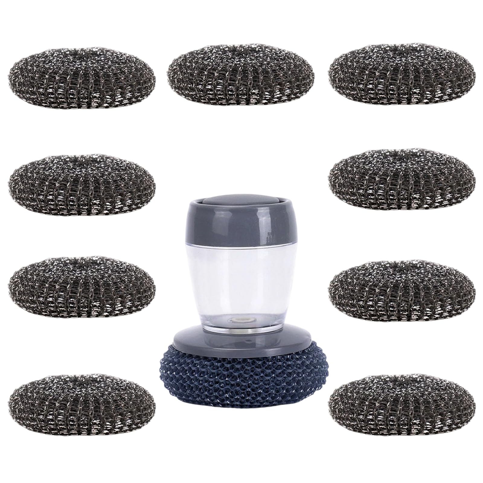 Btgghytr Automatic Soap Dispenser Scrubber with Comfortable Grip for Kitchen Cleaning Tasks for Pool Wall, Bathroom, Grout Scrub Brush for Pots