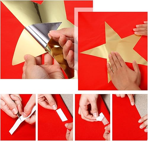 Miniatura 4 de Shappy Alfombra de pasillo para fiesta, antideslizante, color rojo, alfombra de pasillo con cinta de alfombra de 2.16 ozm, 20 piezas con recortes de