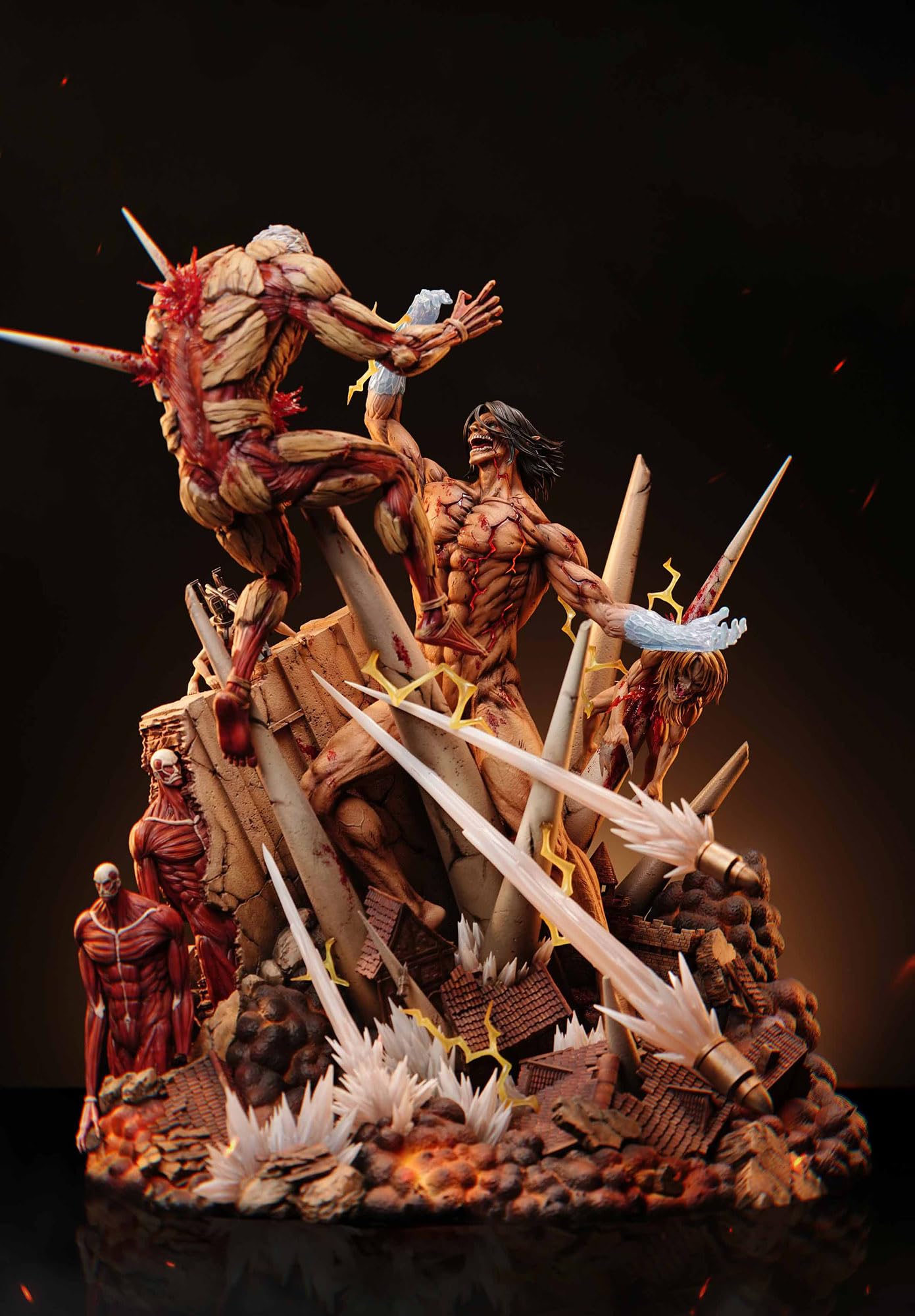 進撃の巨人 ウォーヘッドスタジオ スタチュー フィギュア ガレージキット Amazon.co.jp: 始祖の巨人VS鎧の巨人 フィギュア ノンスケール 塗装