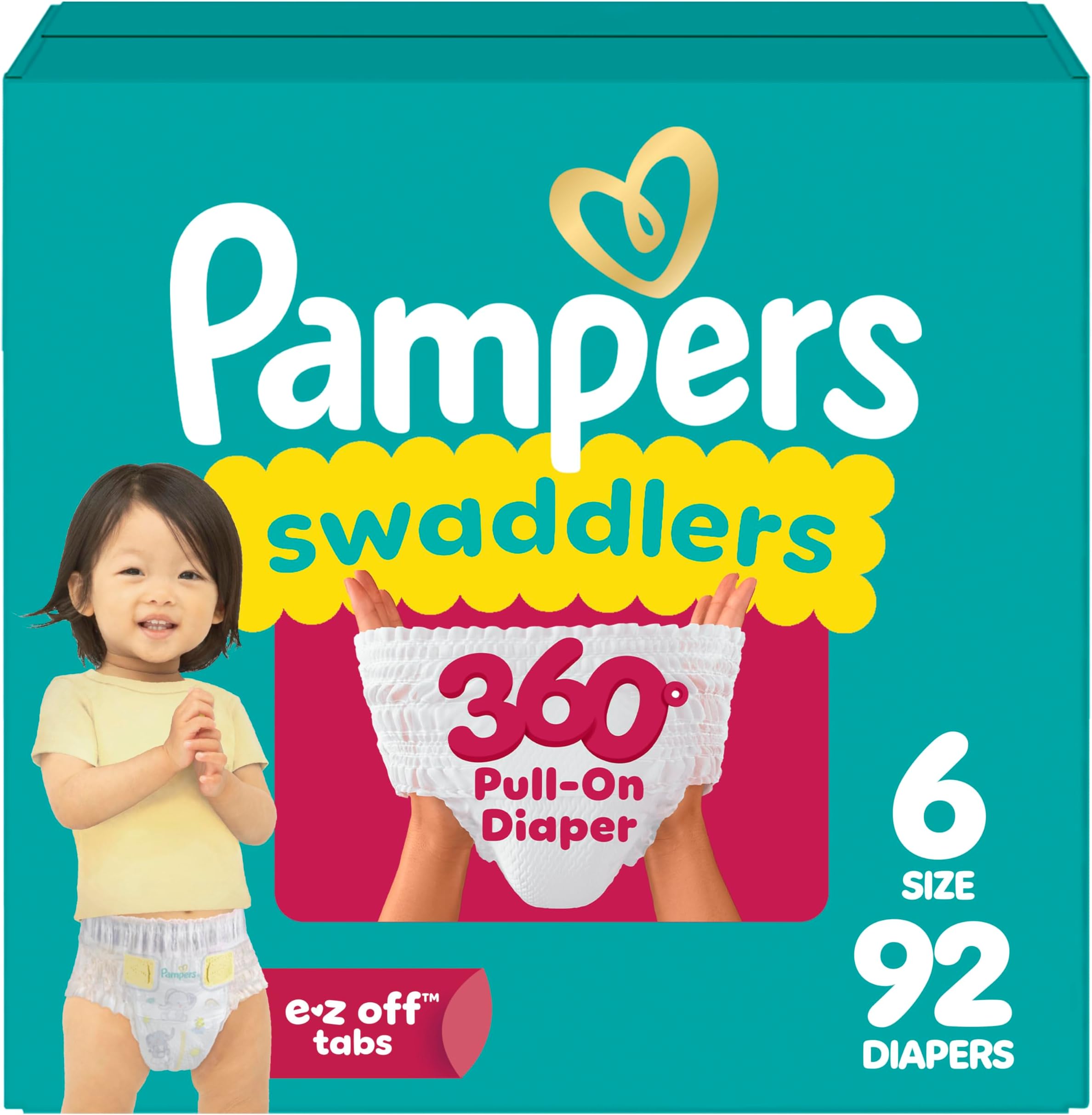 Swaddlers 360 Diapers Size 6, One Month Supply (92 Count)