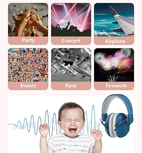 Miniatura 3 de Protección auditiva para niños, cómoda protección auditiva, auriculares con cancelación de ruido para niños, orejeras ajustables con reducción de