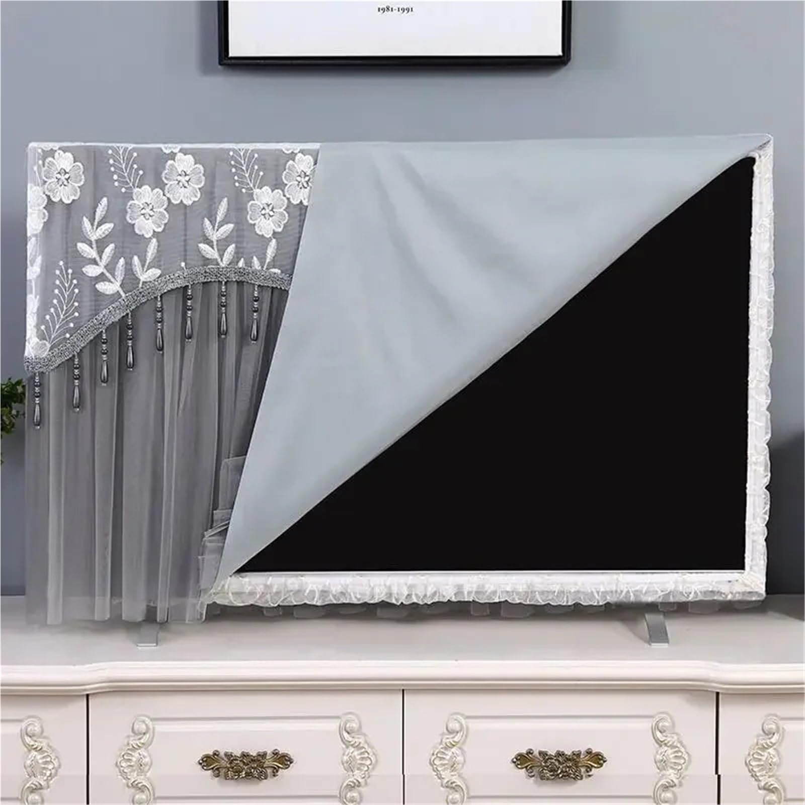 Funda Tv TV Cover 50 Inch 55 65 LCD Television Cloth Do Not Take Lace When Turned On(Pink,60 * 120cm)