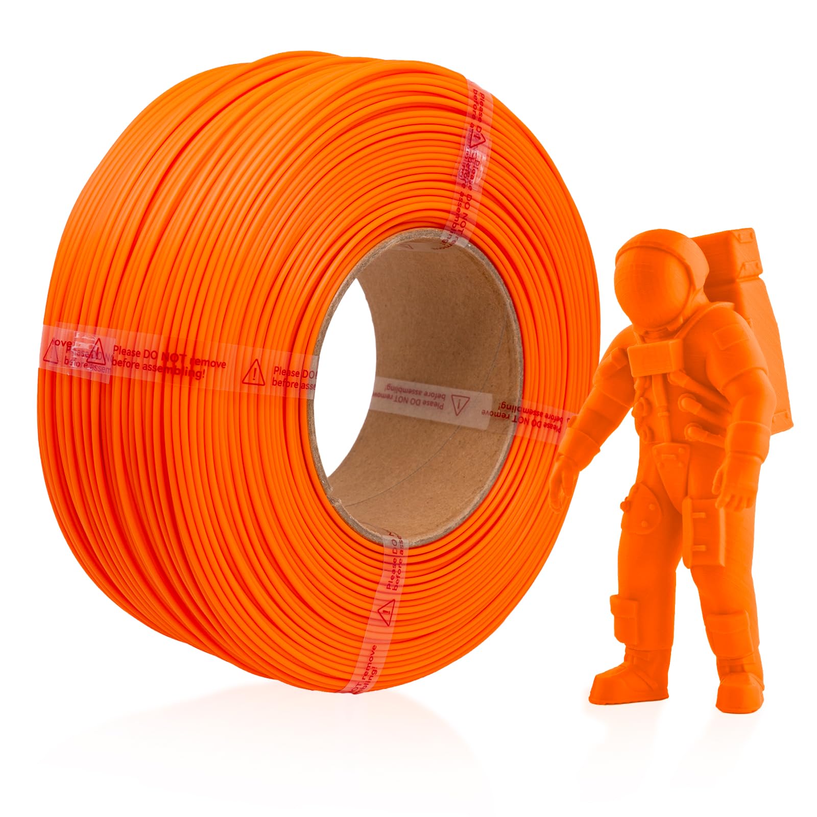 HATCHBOX 1.75mm PLA 3D Printer Filament Refill, Includes 1 Refillable 1 KG Spool for 3D Printing, Dimensional Accuracy +/- 0.03mm, Orange