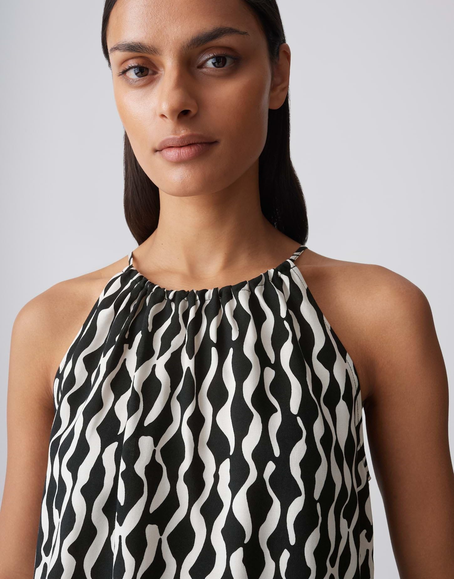 OPUS Damen Blusentop | Neckholder Top aus ECOVERO™ Viskose Regular Fit