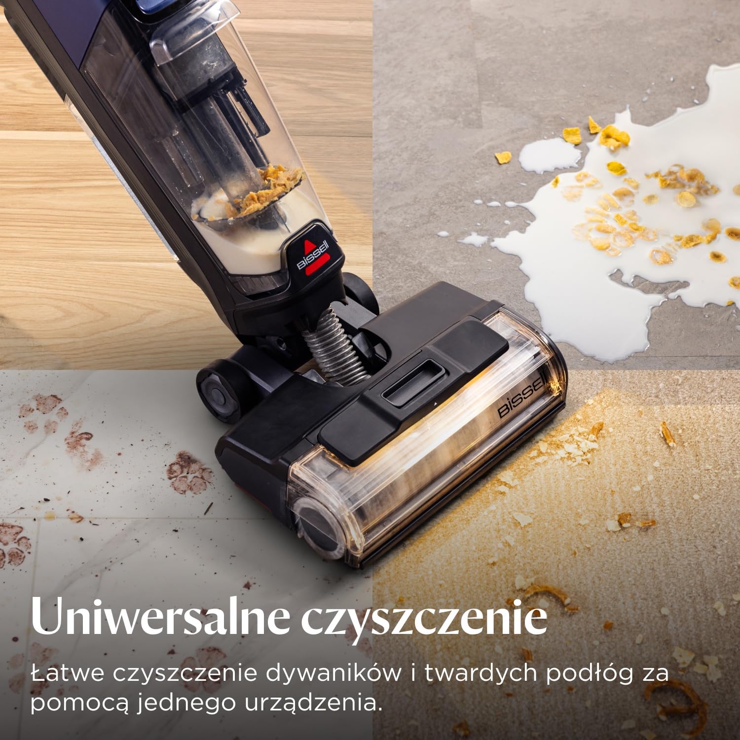 BISSELL CrossWave HydroScrub Odkurzacz Bezprzewodowy Mokro i Sucho 4283N | Do czyszczenia na mokro i sucho, 45 min pracy, z funkcją czyszczenia przy krawędziach, lampy LED