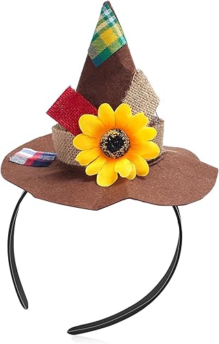 Miniatura 2 de Yewong Juego de 7 accesorios para disfraz de espantapájaros, sombrero de espantapájaros con popote de rafia, accesorio para fiesta de cosecha de