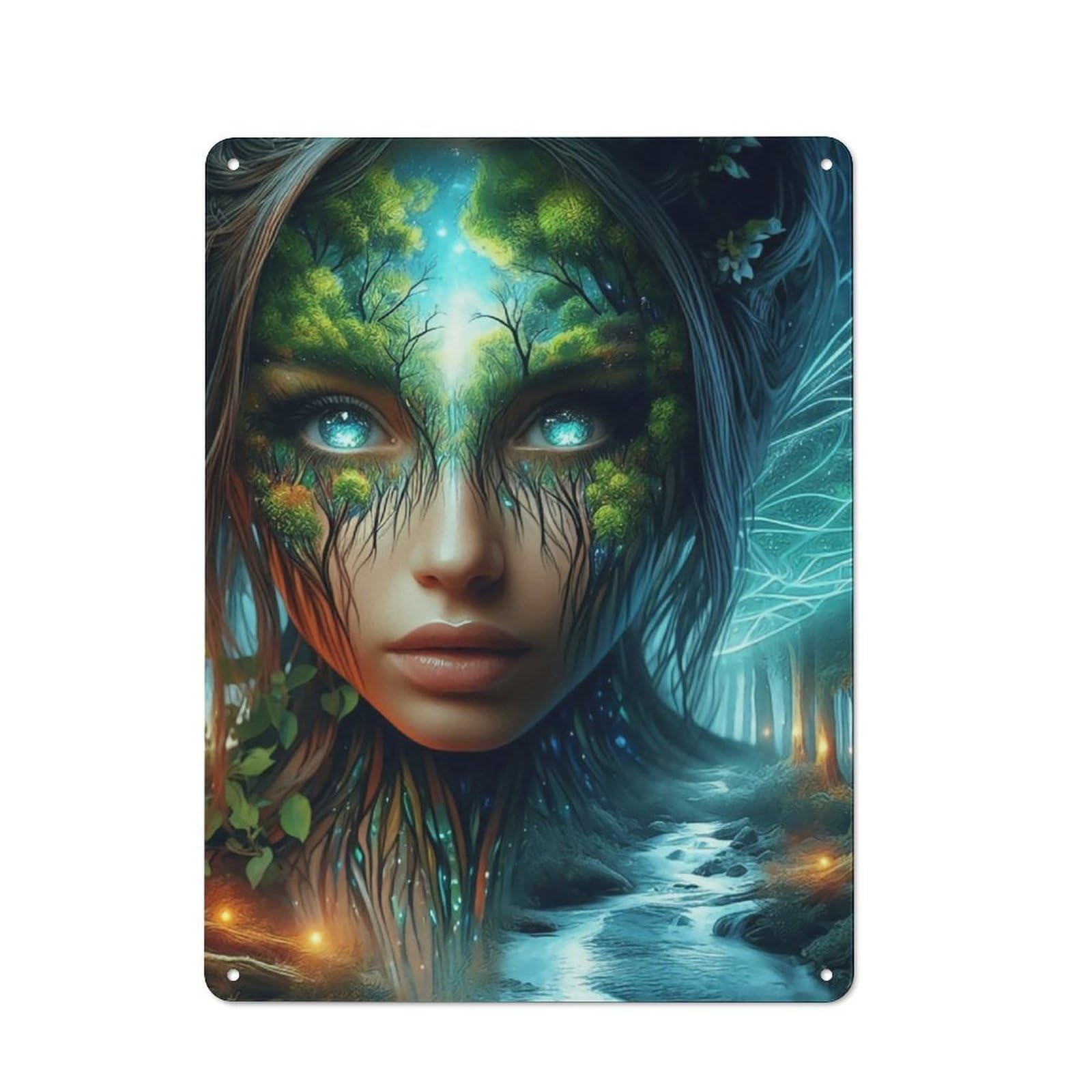 Junmoney Forest Nymph Printed Metal Sign 40X30cm For Café Or Restaurant, For Hospitality Interior Collectors