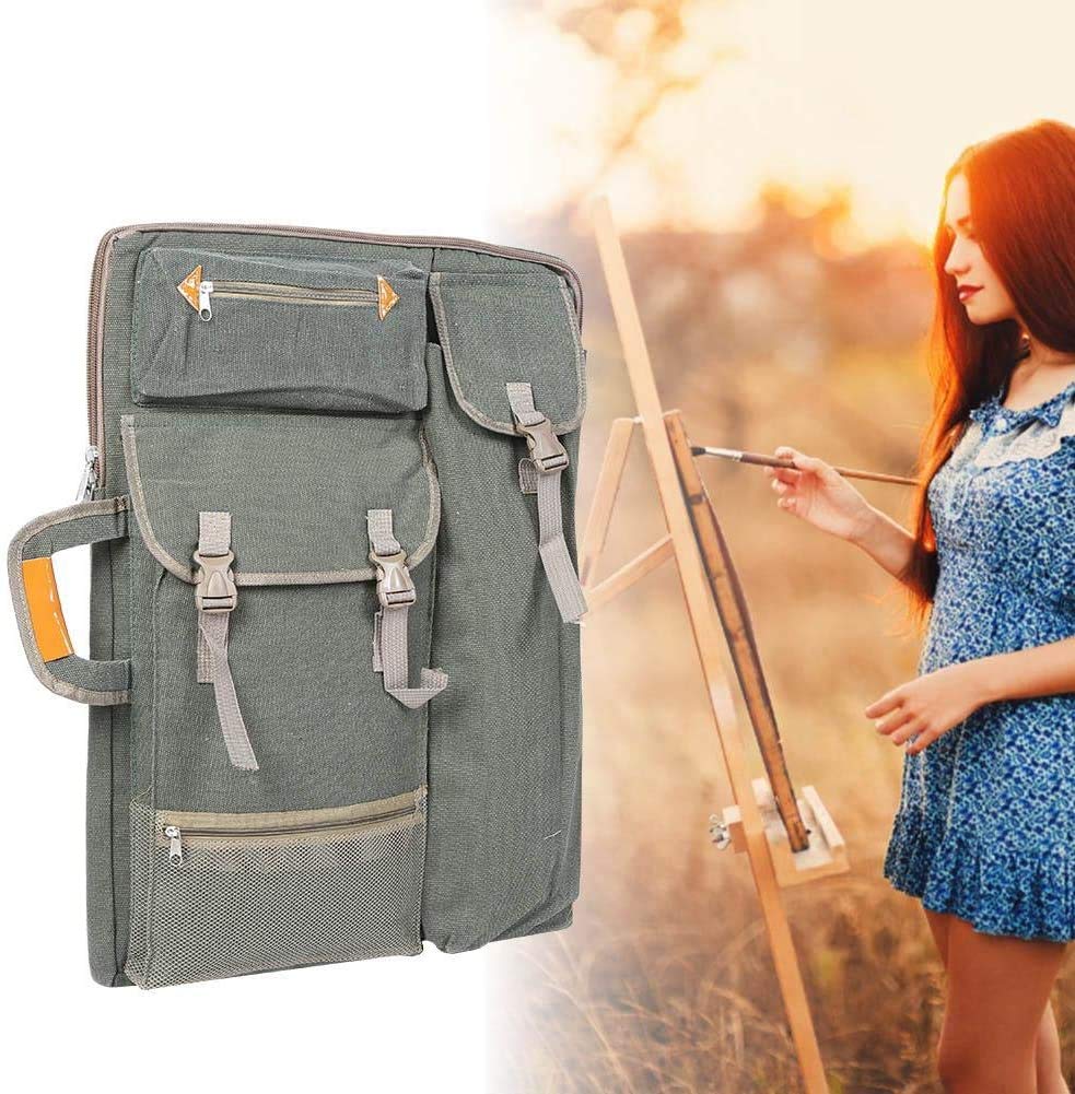 HEEPDD Artisti Carry Bag, Canvas 4K Artist Portfolio Carry Borsa a tracolla multifunzionale Drawboard Zaino per disegno Sketching Pittura 25.98 x 19.69in