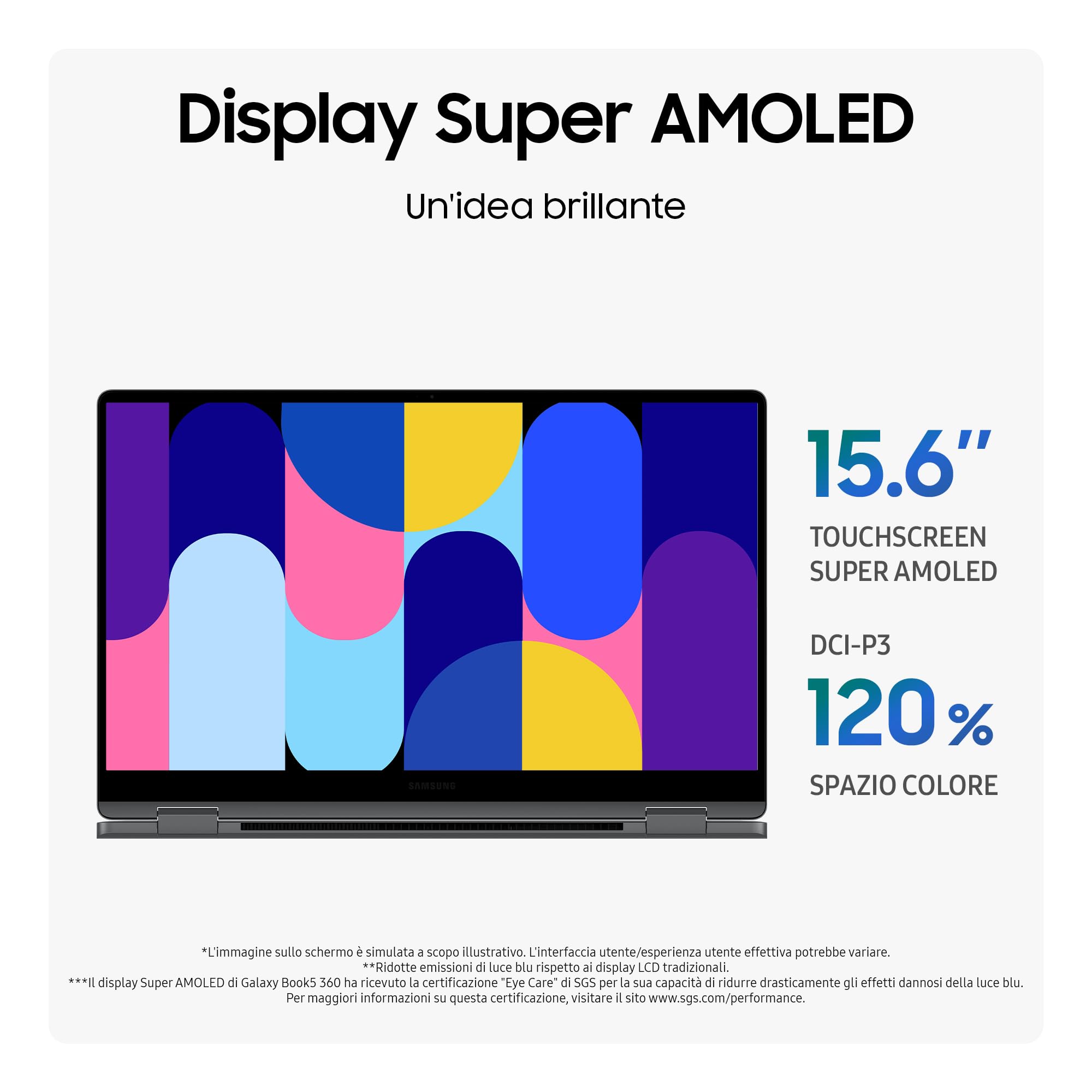 Samsung Galaxy Book5 360 15.6" AI PC Intel Core Ultra 5 Serie 2 16GB RAM 512GB SSD AMOLED TouchScreen S Pen Windows 11 Home Copilot+ PC Gray