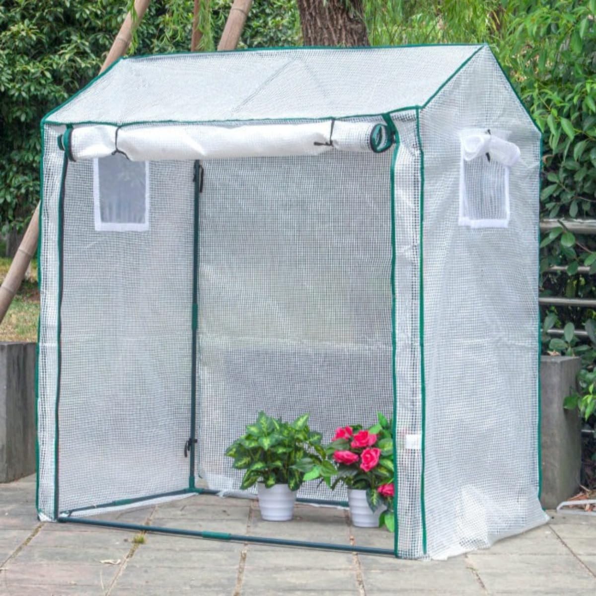 【Vofuxo】ビニールハウス ビニール温室 温室テント 簡易温室 ガーデン温室 花園温室 小型 中型 防雨 防寒 防風 害虫防止