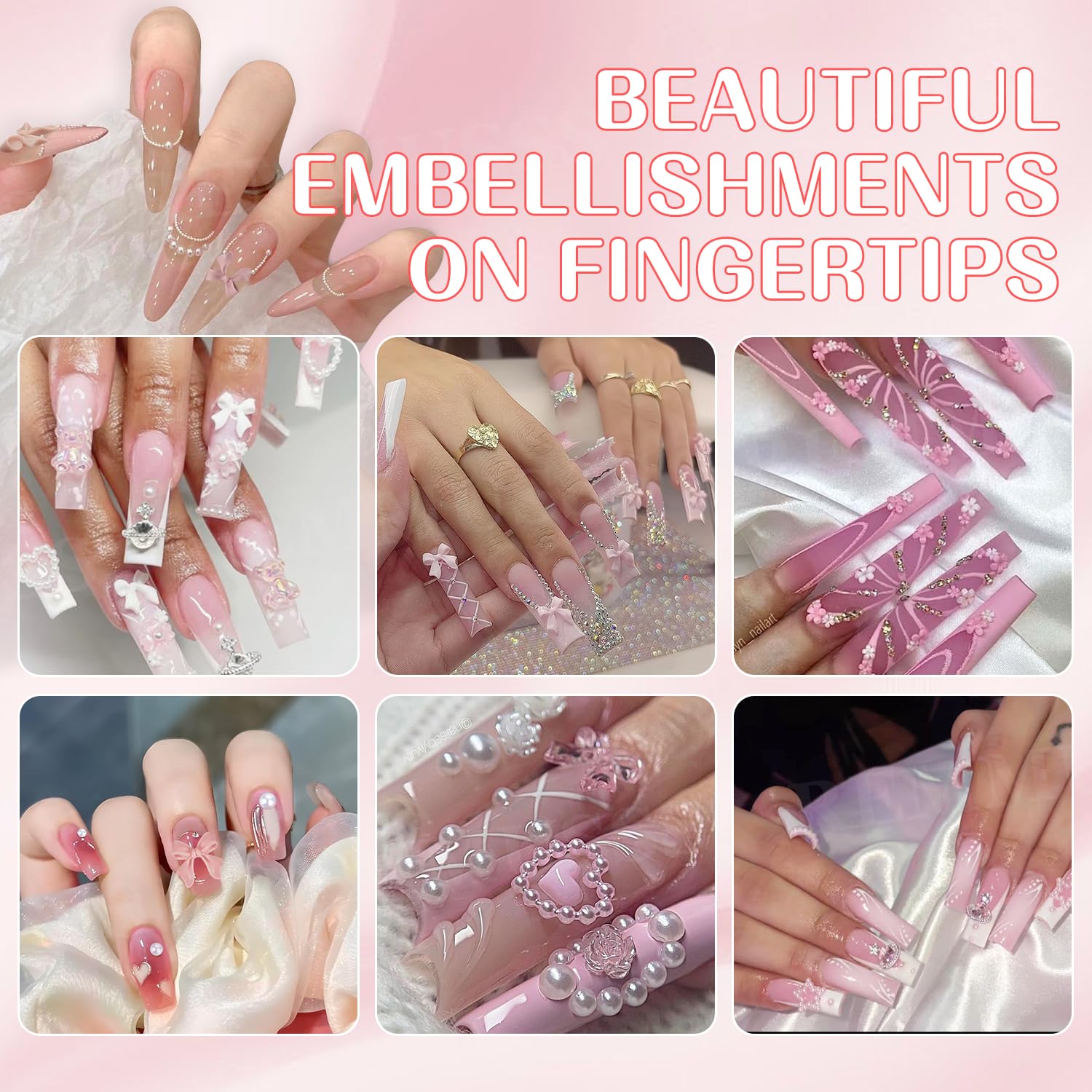 1 pudełko 12 siatek 3D Dekoracja paznokci, DIY Nail Art Design, Akcesoria do zdobienia paznokci dla kobiet i dziewcząt, mieszane kolorowe kokardy, płaskie tło koraliki, gwiazdy, kwiaty
