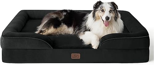 Bedsure Cama ortopédica para perros extragrandes, sofá cama lavable XL para perro, sofá cama grande de espuma de apoyo para mascotas con funda