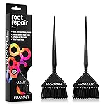 Framar Root Repair Hair Color Brush Set - Hair Dye Brush Kit, Hair Coloring Brushes For Hair Stylist, Tint Brushes for Hair Color, Extra Control Near Scalp - 2 Pack Black