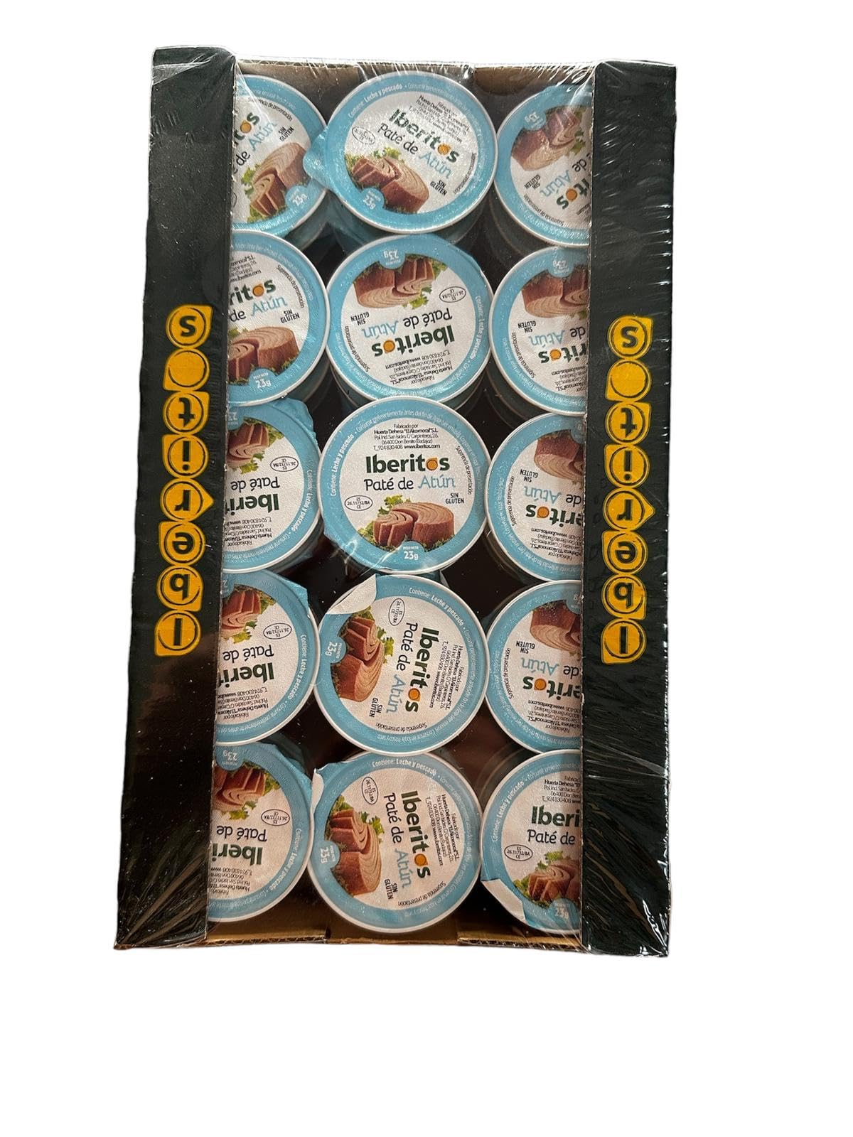 Paté de Atun Iberitos. Monodosis aluminio 23 g. en bandeja de 45 unidades