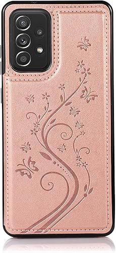 Vista 28 de Phone Case for Samsung Galaxy A52 5G/4G with Tempered Glass Screen Protector and Card Holder Wallet Cover Stand Flip Leather Cell Accessories Glaxay