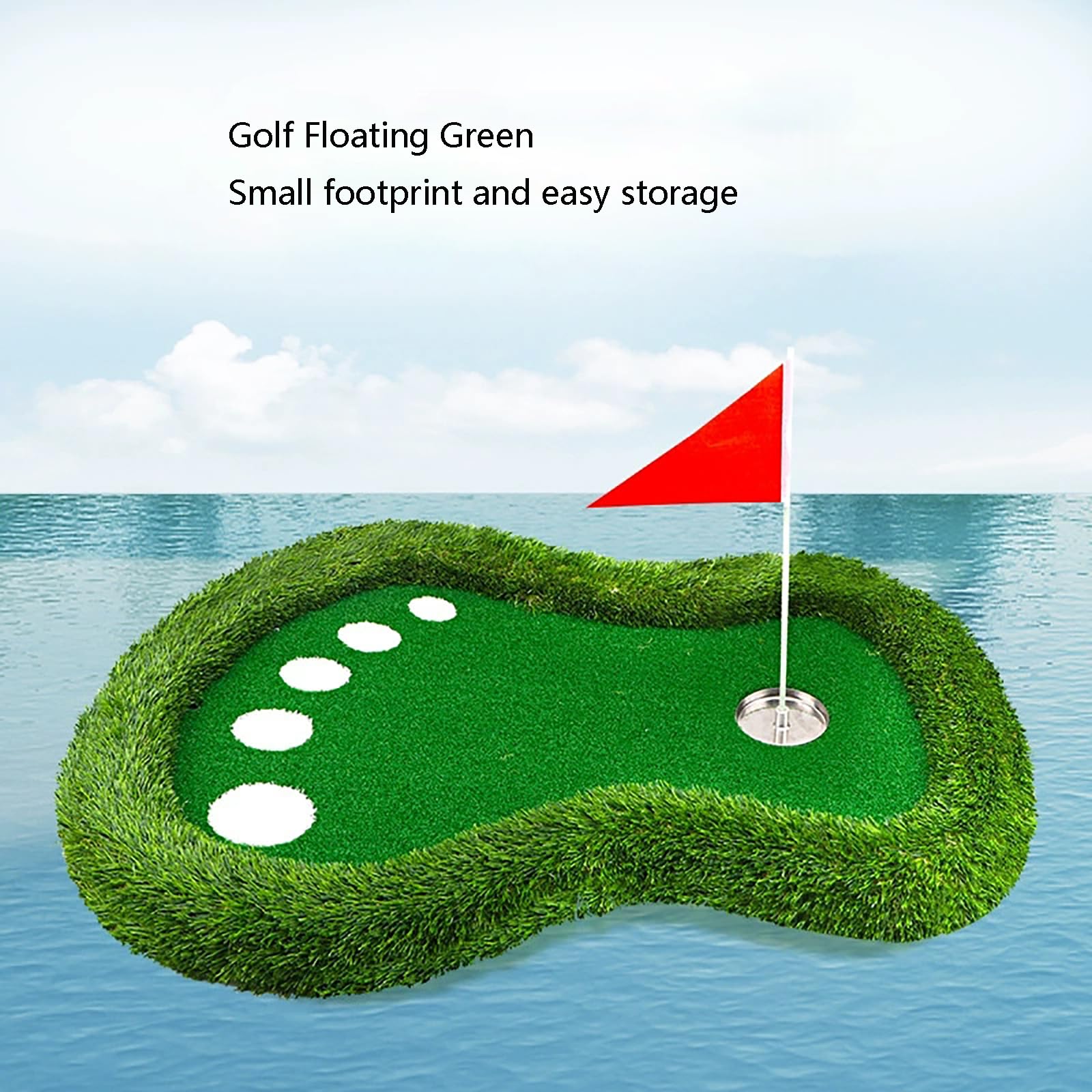 Schwimmende Golf-Übungsmatte Schwimmendes Chipping Grün Golf-Putting-Matten, Trainingszubehör, Golf, Schlagmatte, Outdoor, Hinterhof, Golfspiel, ÜbungsmatteGreen,One Size