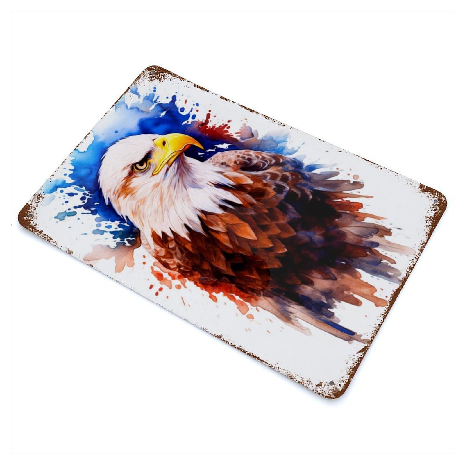 Eagle 11.8"x7.9" Decorative Tin Sign, Classic Wall Plaque for Cafe, Home Bar And Lounge Decor