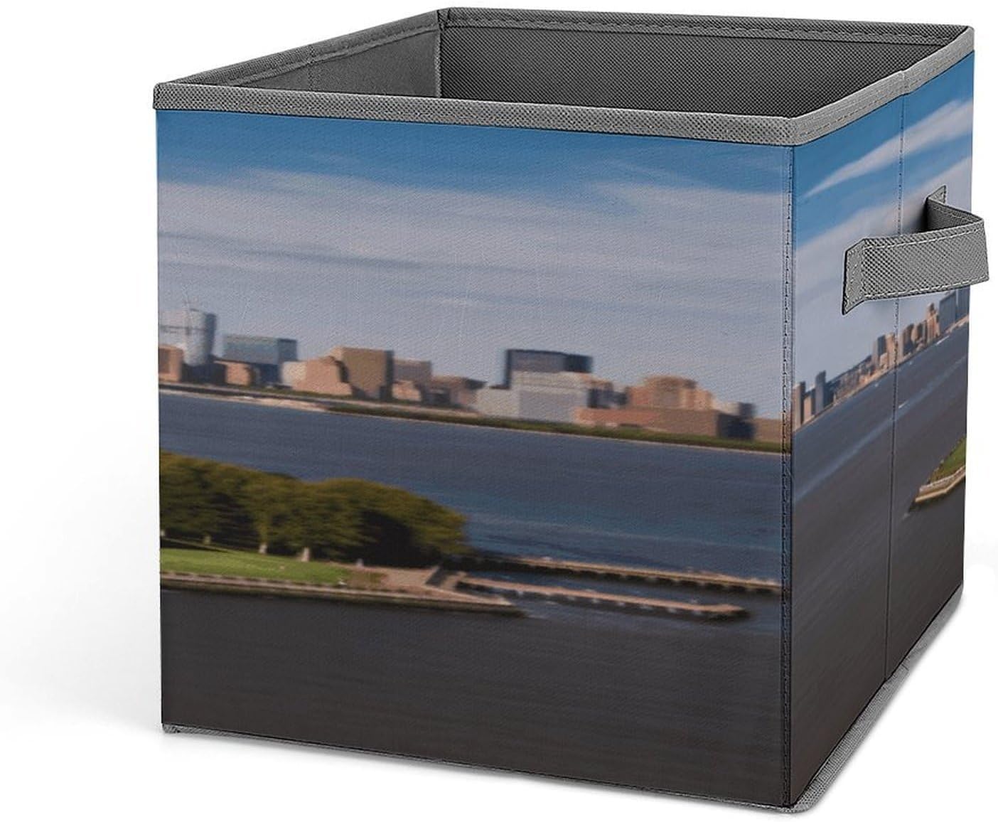 Statue of Liberty in NYC Laundry Basket Foldable Storage Bins Home Organizers with Handles Decorative Fabric Blanket Storage Baskets for Living Room