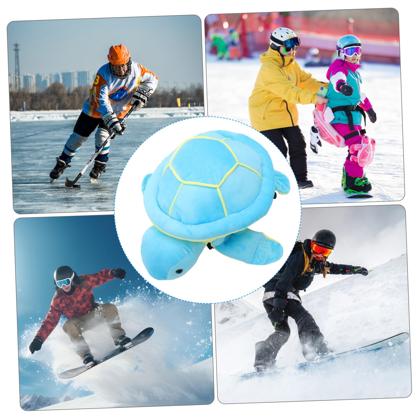 Protector de Cadera y Trasero para Esquí y Patinaje Diseño de Tortuga de Peluche, Resistente a Impactos y Relleno de Algodón PP para Deportes en Interiores