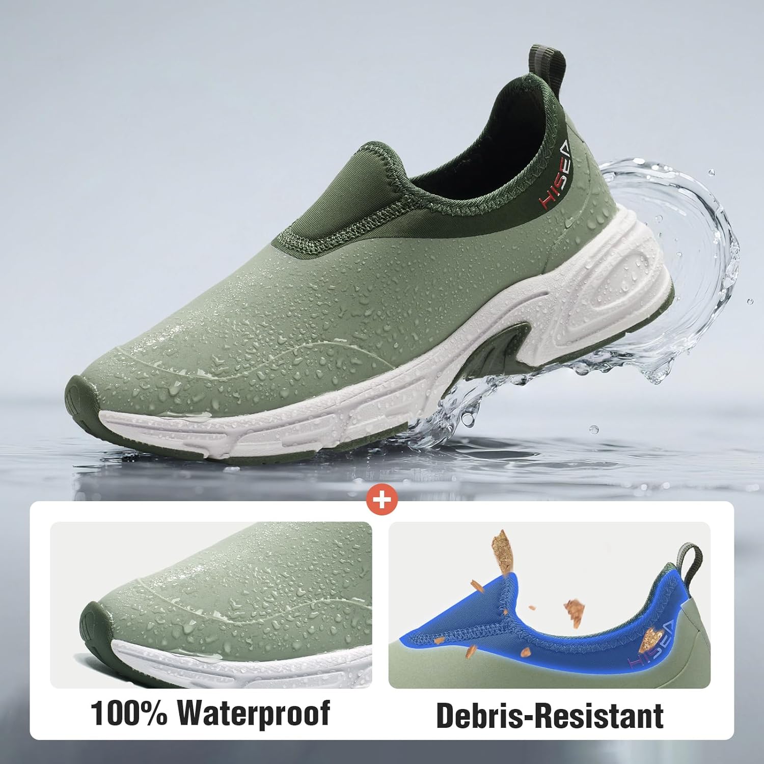 HISEA Womens Ankle Rain Shoes Neoprene Waterproof Garden Shoes for Women Fashion Walking Shoe - Image 4