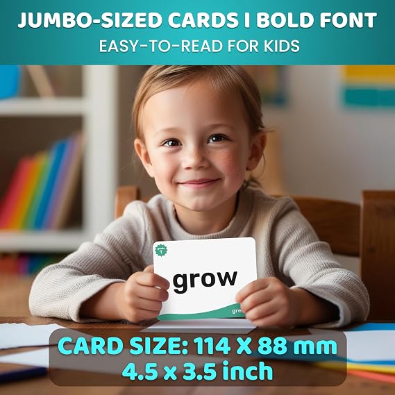 QUOKKA 520 Sight Words Flash Cards for Kids Adults Based on Dolch & Fry High Frequency Word Lists Pre-K to 3rd Grade 5 Levels Color-Coded Bold Font Large Size