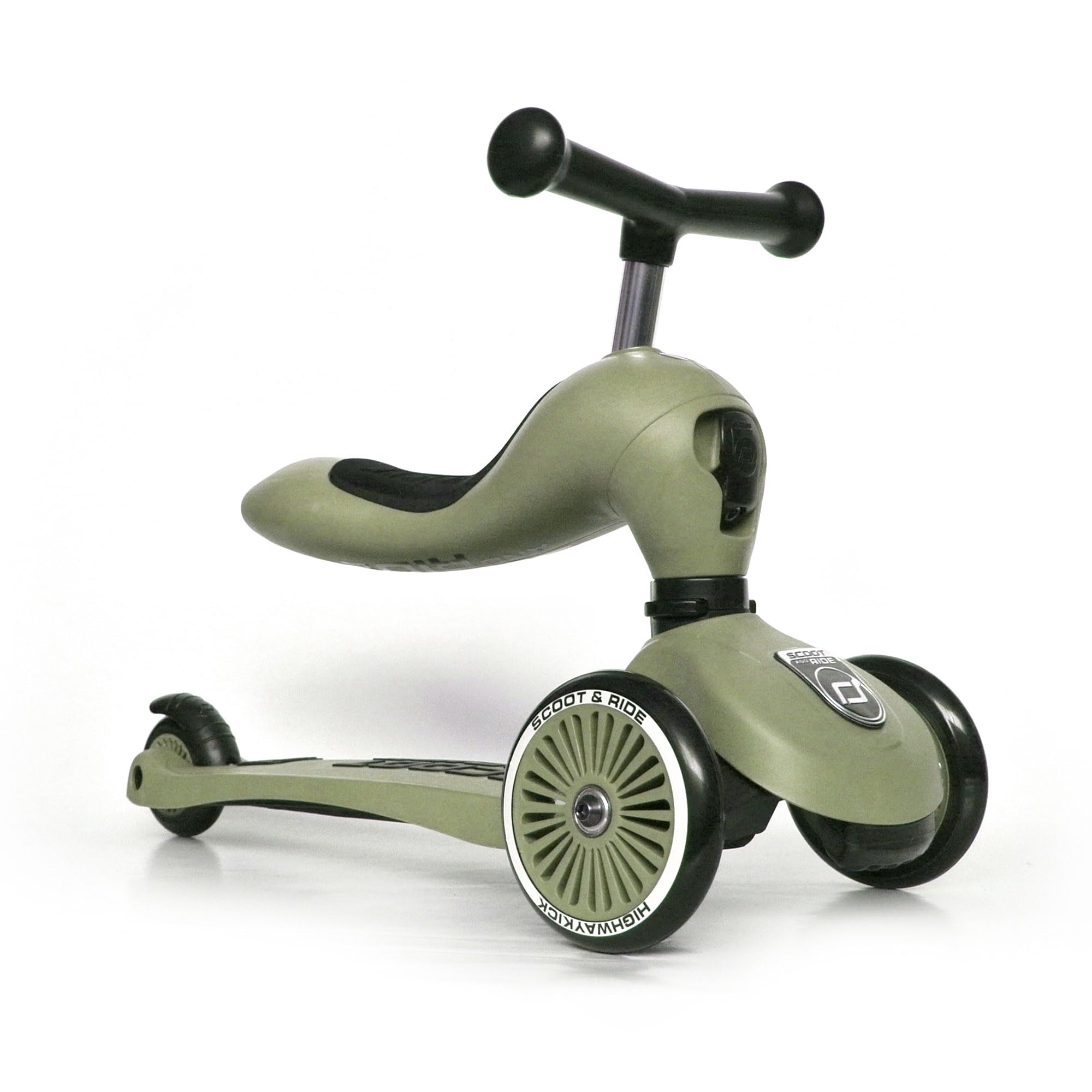 Scoot & Ride Highwaykick - Monopattino per bambini 1-2 in 1 con sedile, regolabile in altezza, a partire da 1 anno, bici e kickboard, struttura stabile con cuscinetto di sicurezza, per statura di 82
