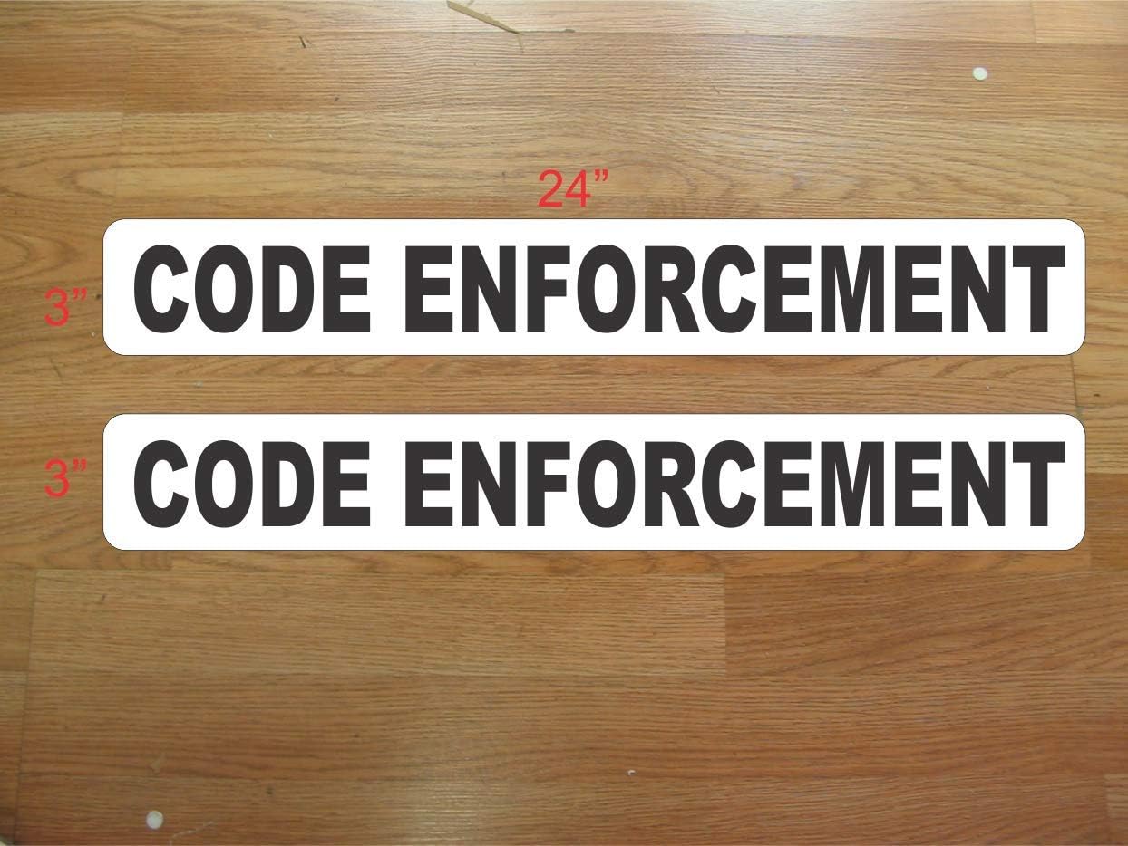 Code Enforcement Magnetic Signs 3x24 inches to fit Vehicle Car, Truck, Van SUV us dot Approved Size Kit
