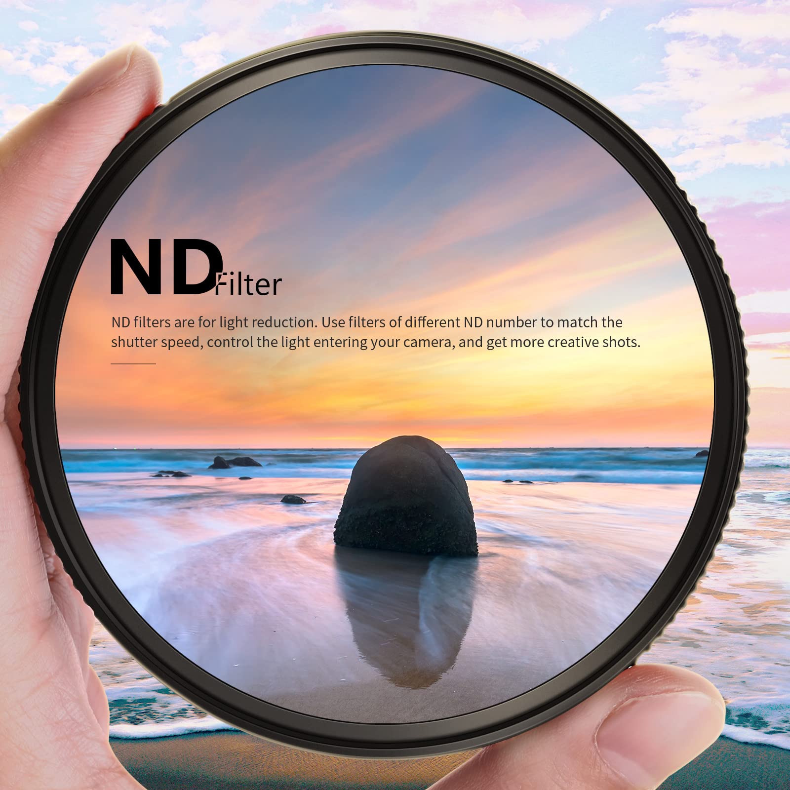 NEEWER 52mm Fester ND Filter Set ND1000 ND64 ND8 ND4 Neutraldichtefiltersatz doppelseitig 30 lagige Nanobeschichtungen/optisches HD Glas/ultradünn/wasserabweisend/Kratzfest/wasserdichte Filtertasche