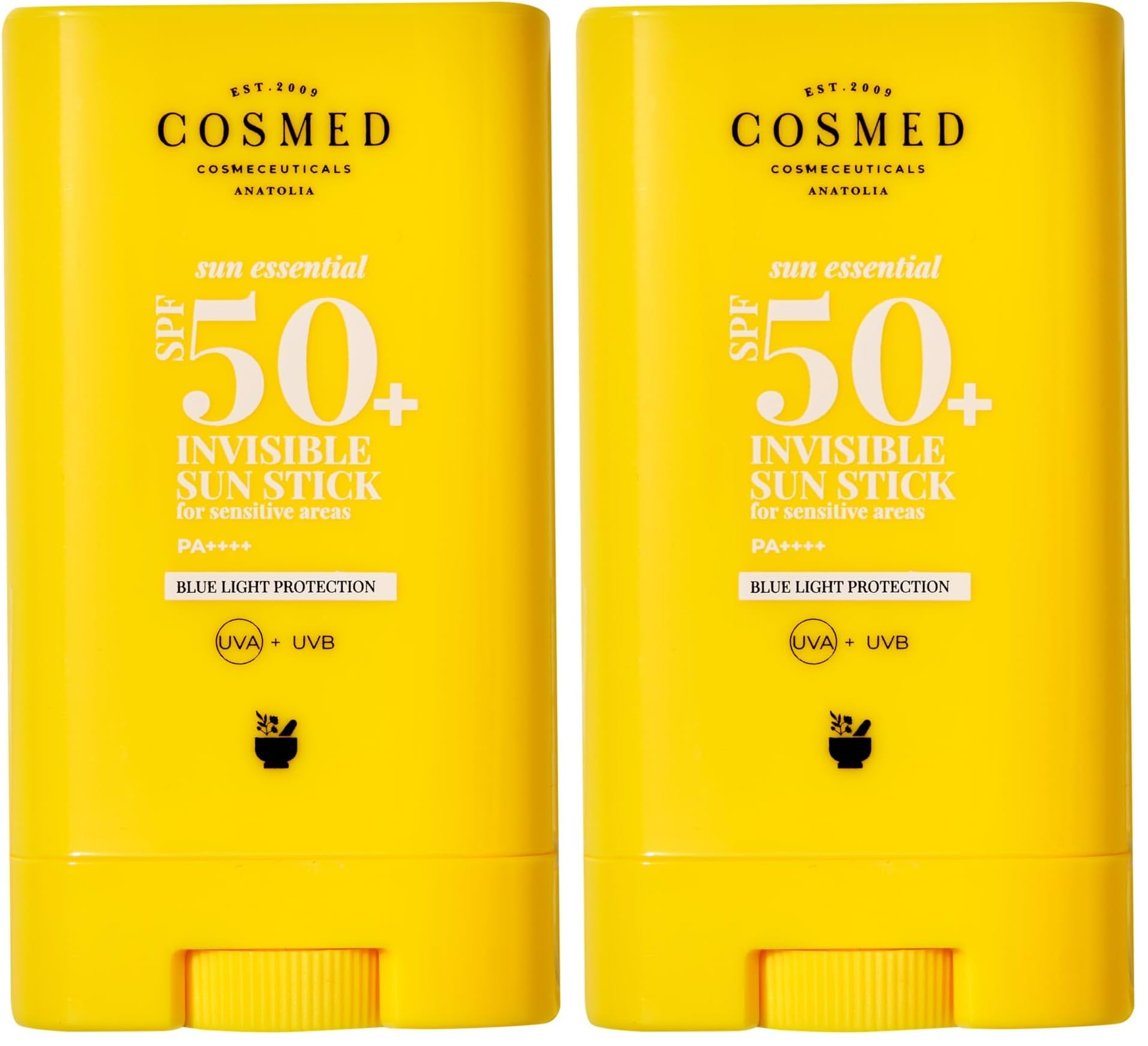 Cosmed Yüksek Korumalı Güneş Koruyucu Sun Stick SPF50 - Makyaj Üstü - Invisible Sun Stick SPF50+ - 20 gr (2 paketi)
