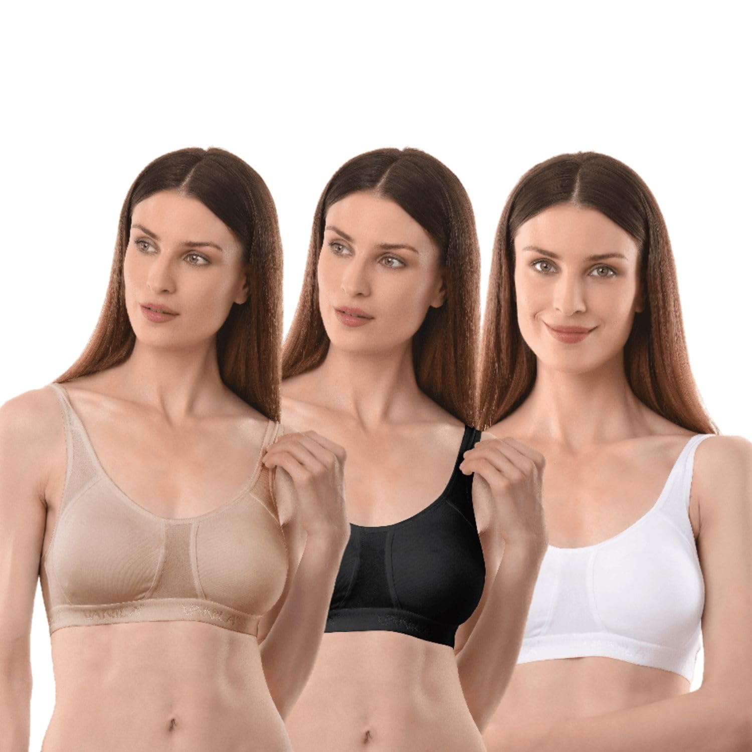 B Cup Sports Bra for Women & Girls-Seamless & Comfortable Cotton Bra Set- Perfect for Daily Workout & Active Lifestyle-Interlock & Hosiery Fabric Casual Slip-On Bra-image-48