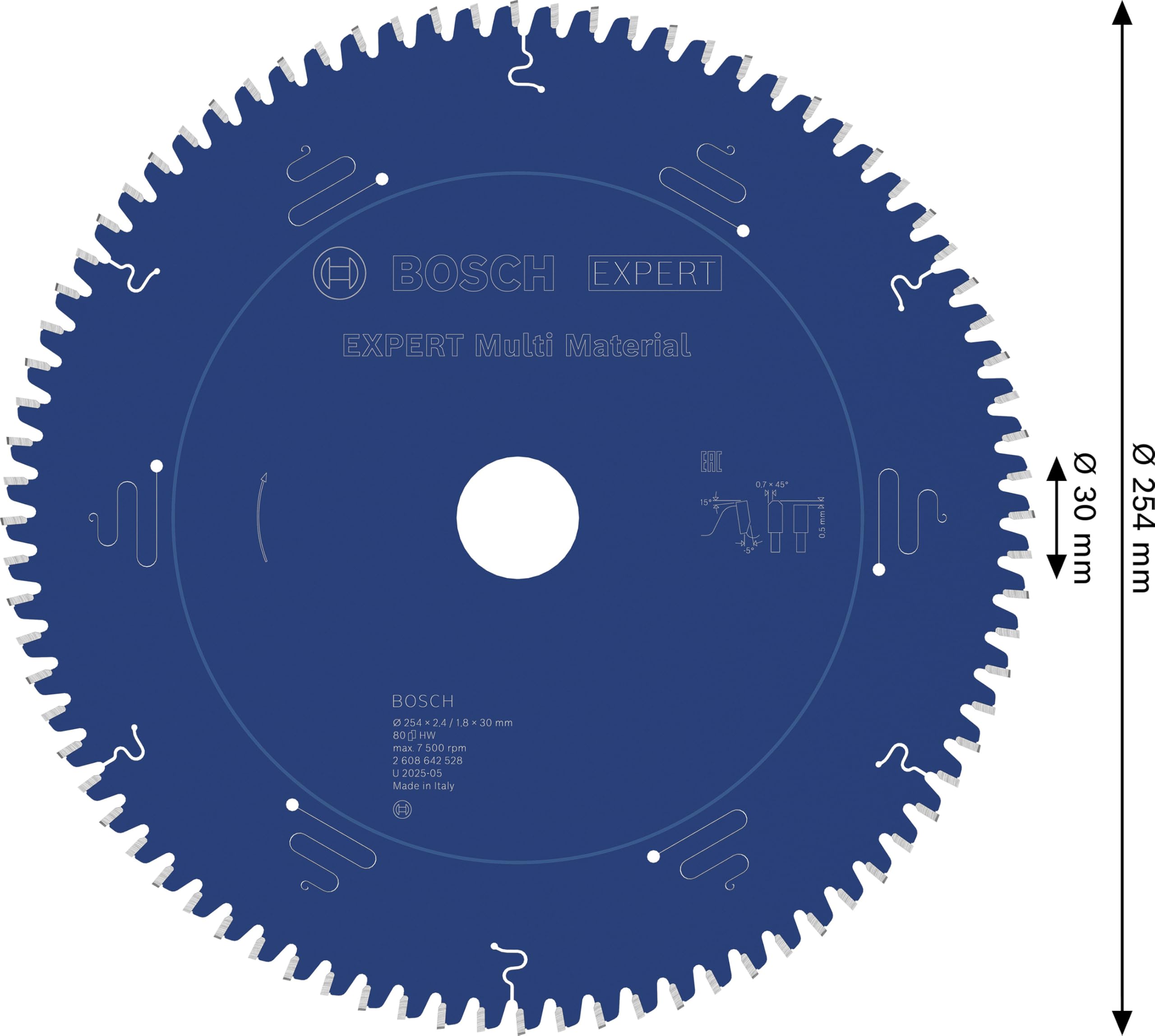 Bosch Hoja de sierra circular Expert for Multi Material 254 x 30 x 2,4 mm 80