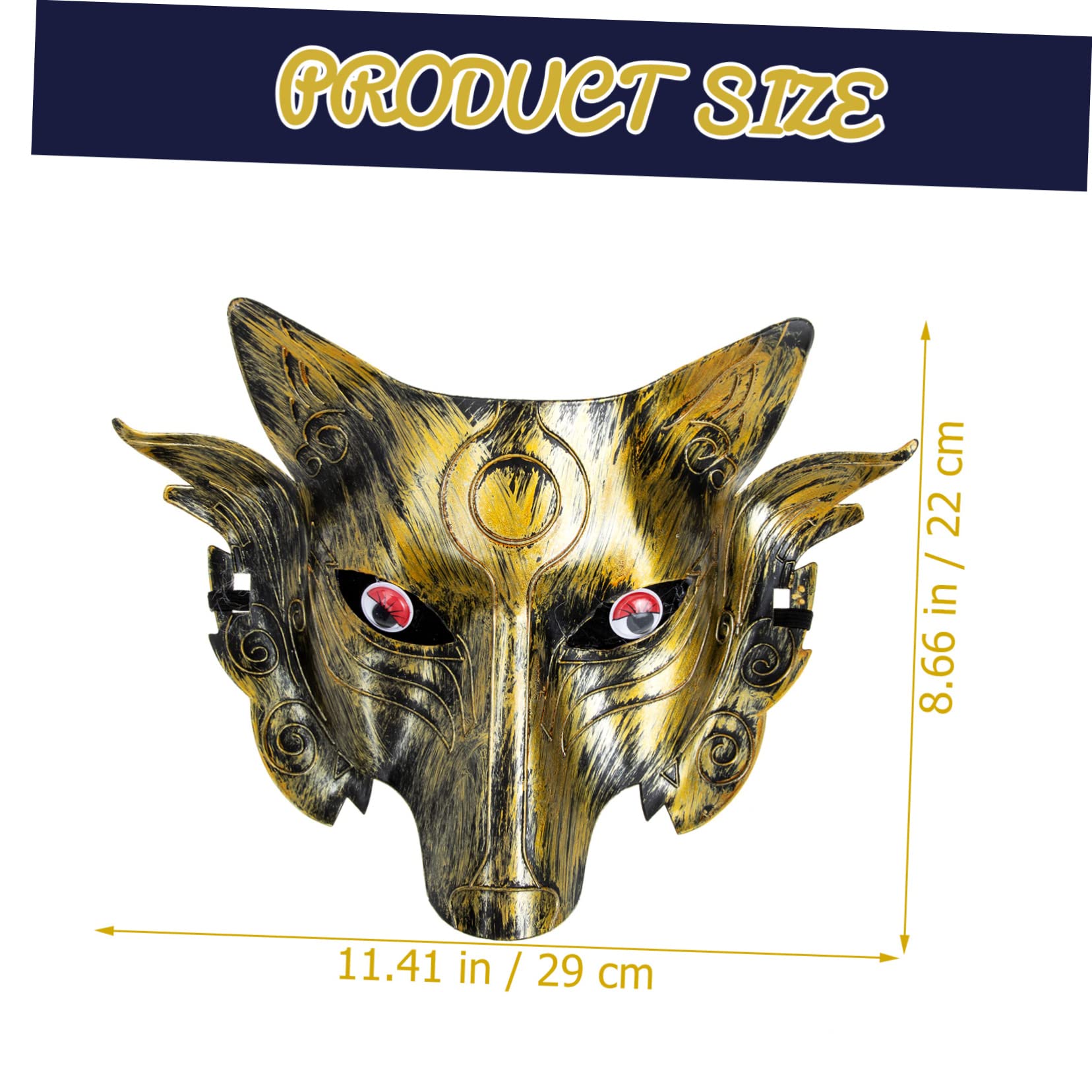 LIFKOME 2pcs Wolf Mask Head Cover Cosplay Prop Scary Furry Mask for Halloween Party