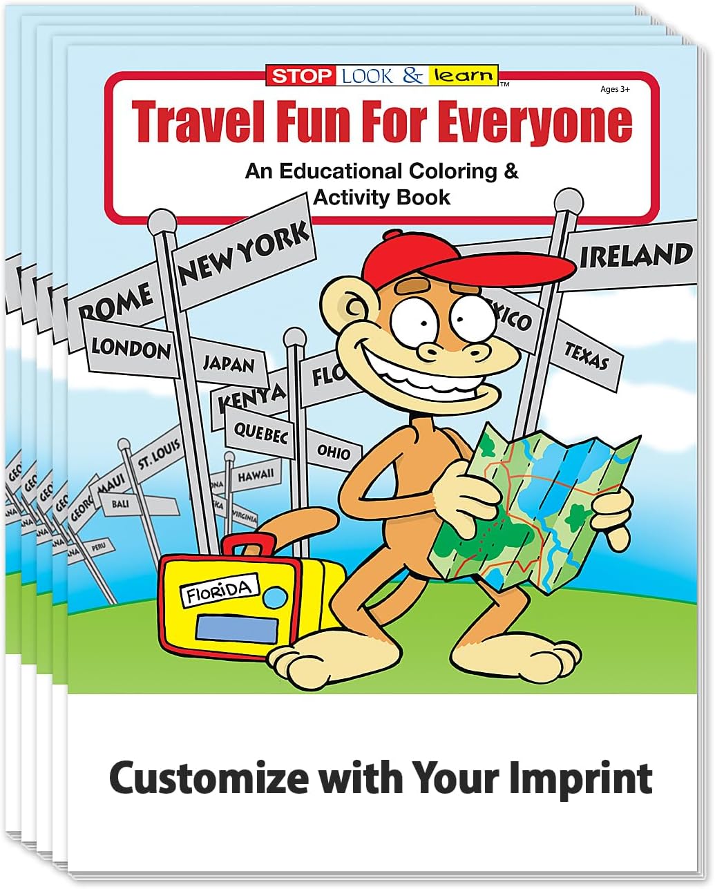 ZOCO – Traveling is Fun Coloring Books for Kids (50 Bulk Pack, Without Crayons) – Educational Travel Activities – Vacation, Travel Agency, Airline, Cruise, Resort, Bus & Train Handouts