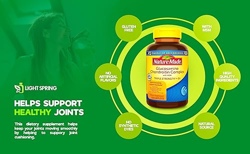 Miniatura 9 de Complejo de glucosamina condroitina con MSM, suplemento dietético para apoyo articular, paquete de 120 cápsulas con vitaminas y minerales exclusivos