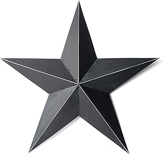 BLACK METAL BARN STAR DECOR -36" large indoor outdoor hanging rustic country house wall decorations. This Texas sized prim...