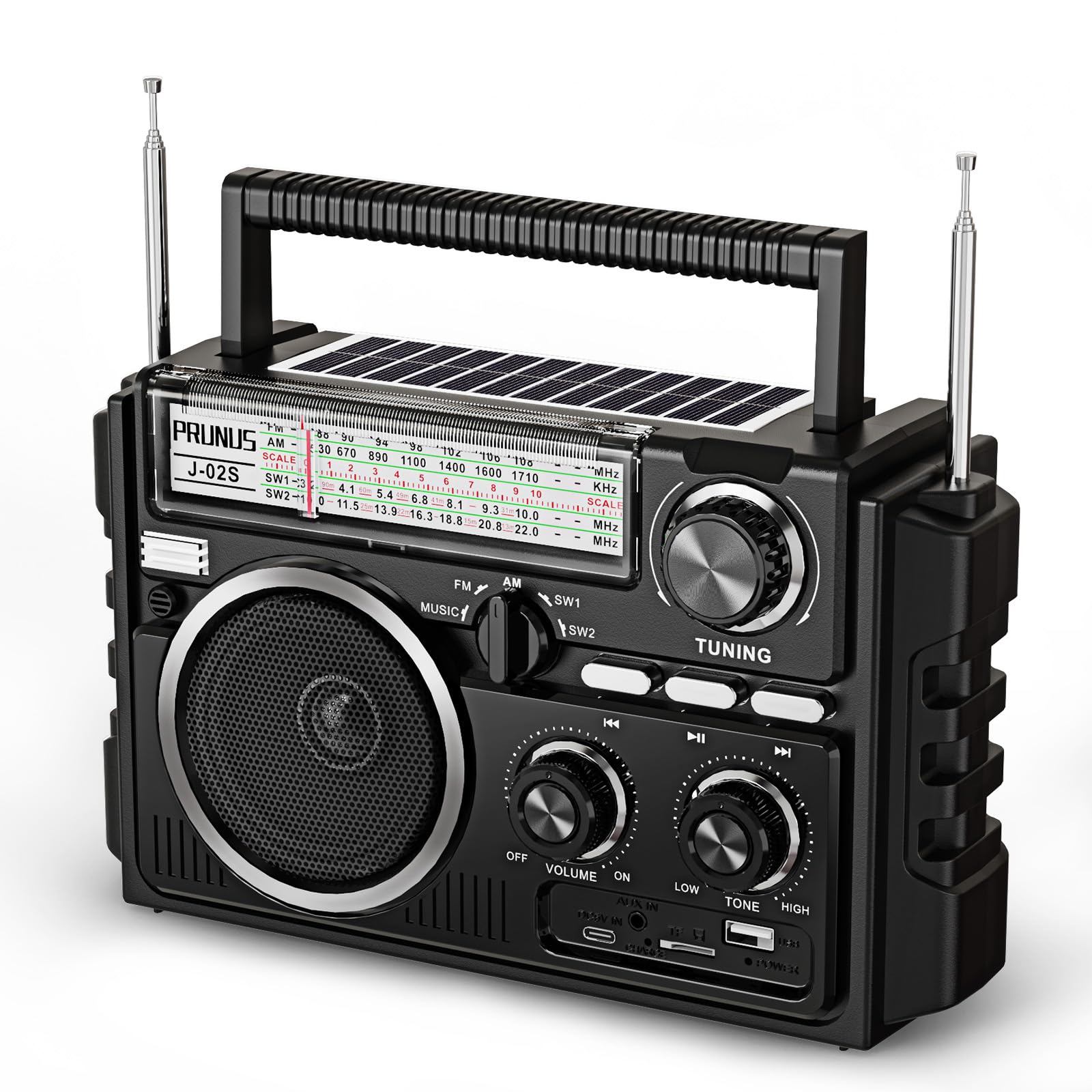 Amazon.com: PRUNUS J-02 AM FM SW Radio Portable with Dual-Antenna