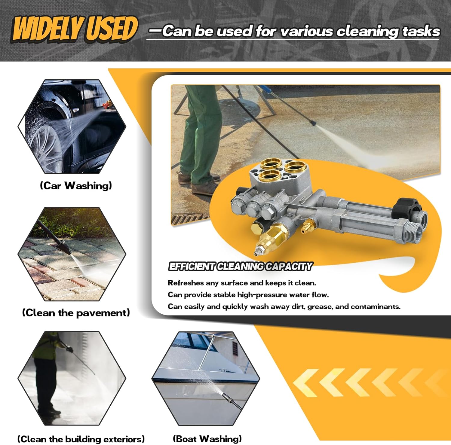 AR43361 Pressure Washer Pump Head 43361 Compatible with SRMW2.3G28 SRMW2.4G28 Pumps for Annovi Reverberi Toro Troy Bilt with Unloader and Relief Valve