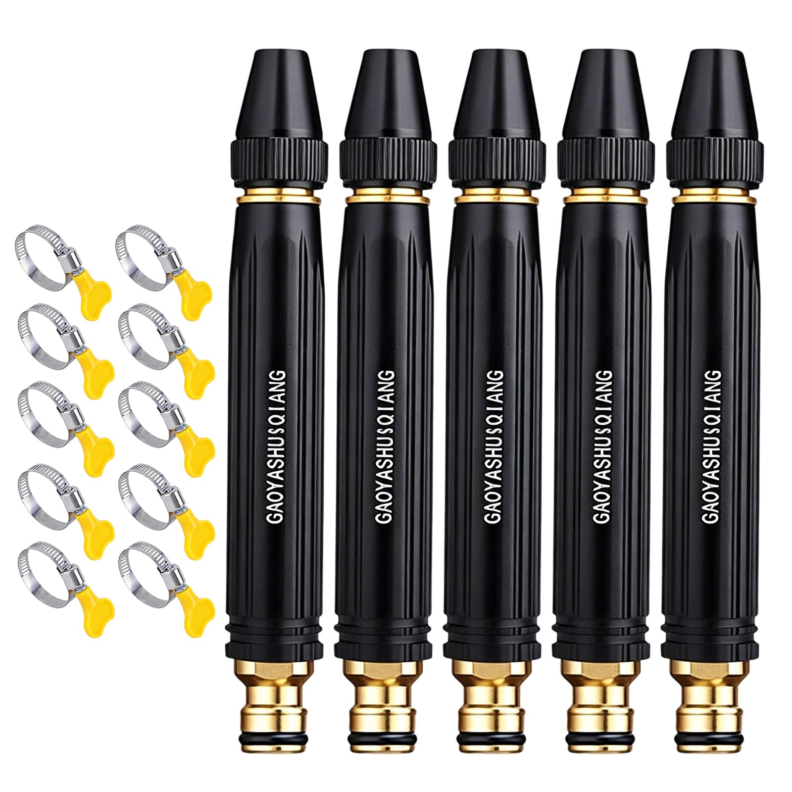 Upgrade Home High Pressure Washer Nozzles with Hose Clamps, Adjustable Spray High Pressure Nozzle for Washer, Portable Water Sprayer for Car Washing and Garden Watering, Home-Cleaning