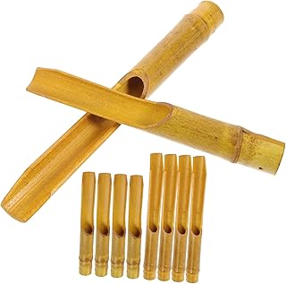 Kisangel 10pcs Bamboo Wind Chime Tubes for DIY Projects Hollow Bamboo Pipes for Garden Decoration Sturdy Wind Chime Accessories for Outdoor Hanging