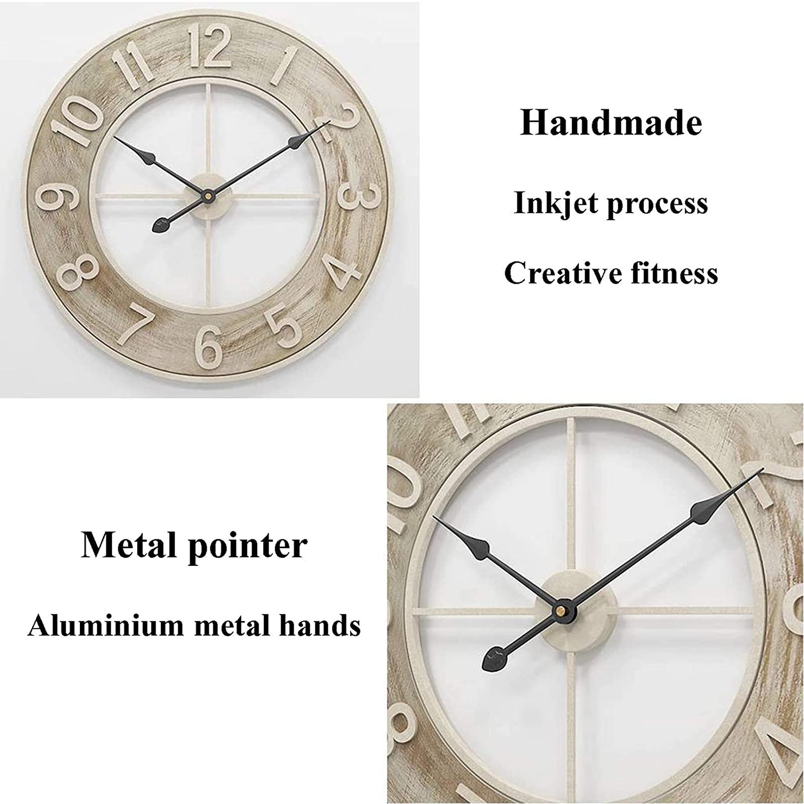 Orologio da parete da giardino impermeabile 60 cm ferro battuto vintage