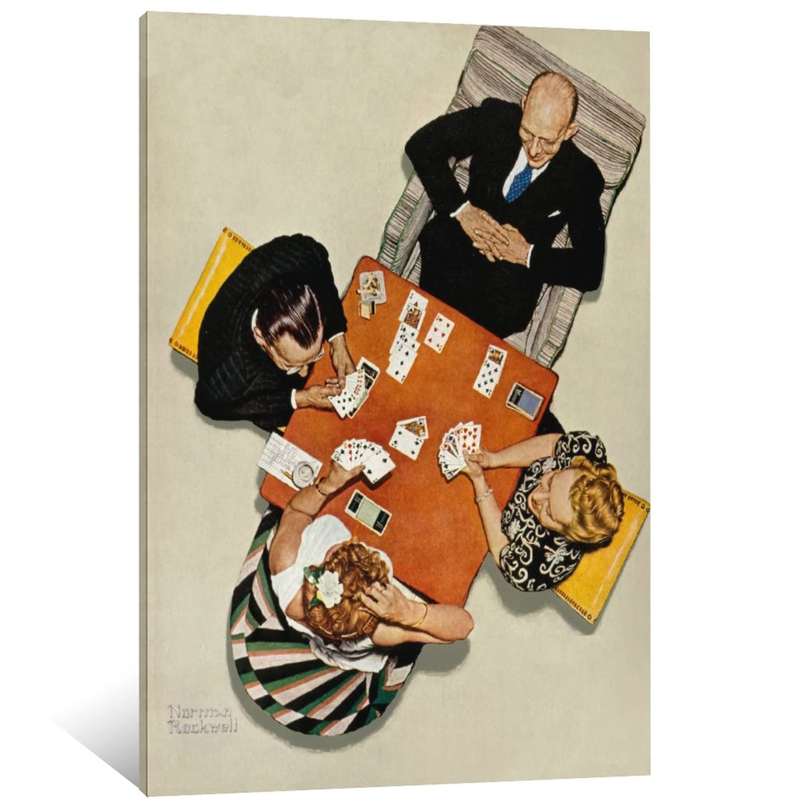 Amazon.com: Bridge Game, 1948 by Norman Rockwell Surrealist Poster