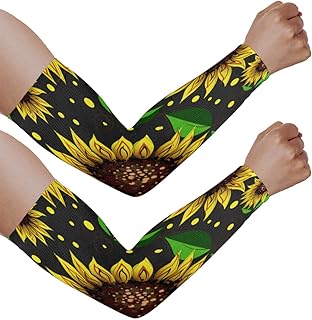 Mangas de braço de proteção solar UV para homens e mulheres, mangas de grafite de girassol protegem os braços esportes mangas de braço proteção solar mangas de braço capa protetora UV, Girassol