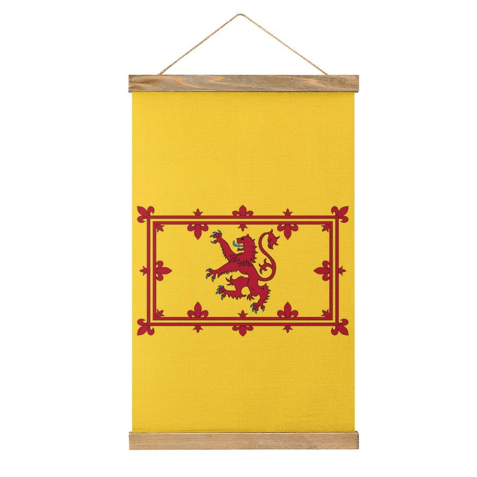CGSBNGHA Scotland Flag Wall Art Prints Linen Hanging Painting Scroll Paintings Pictures Decor for Home