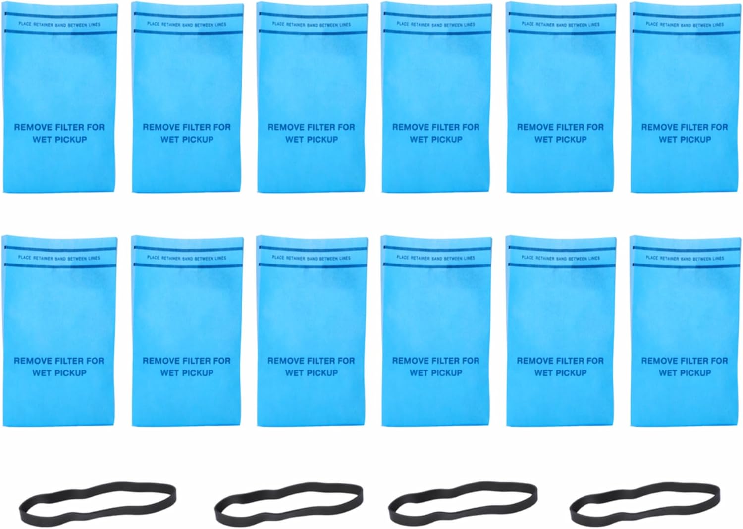 WS01025F2 Wet Dry Filter Bag Compatible with Workshop Fits 2-1/2-Gallon to 5-Gallon Shop Vacuum Cleaners with Retaining Bands Replace VF2000(12 PACKS)