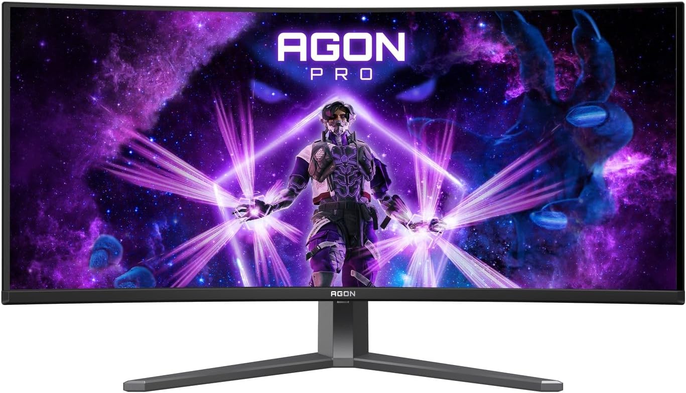 Agon PRO AG346UCD Monitor gaming curvo OLED WQHD da 34 pollici, 175 Hz, 0.03 ms, FreeSync Premium Pro, comp. G-Sync, HDR400 3440x1440, 2X HDMI, DisplayPort, Hub USB nero - Monitor
