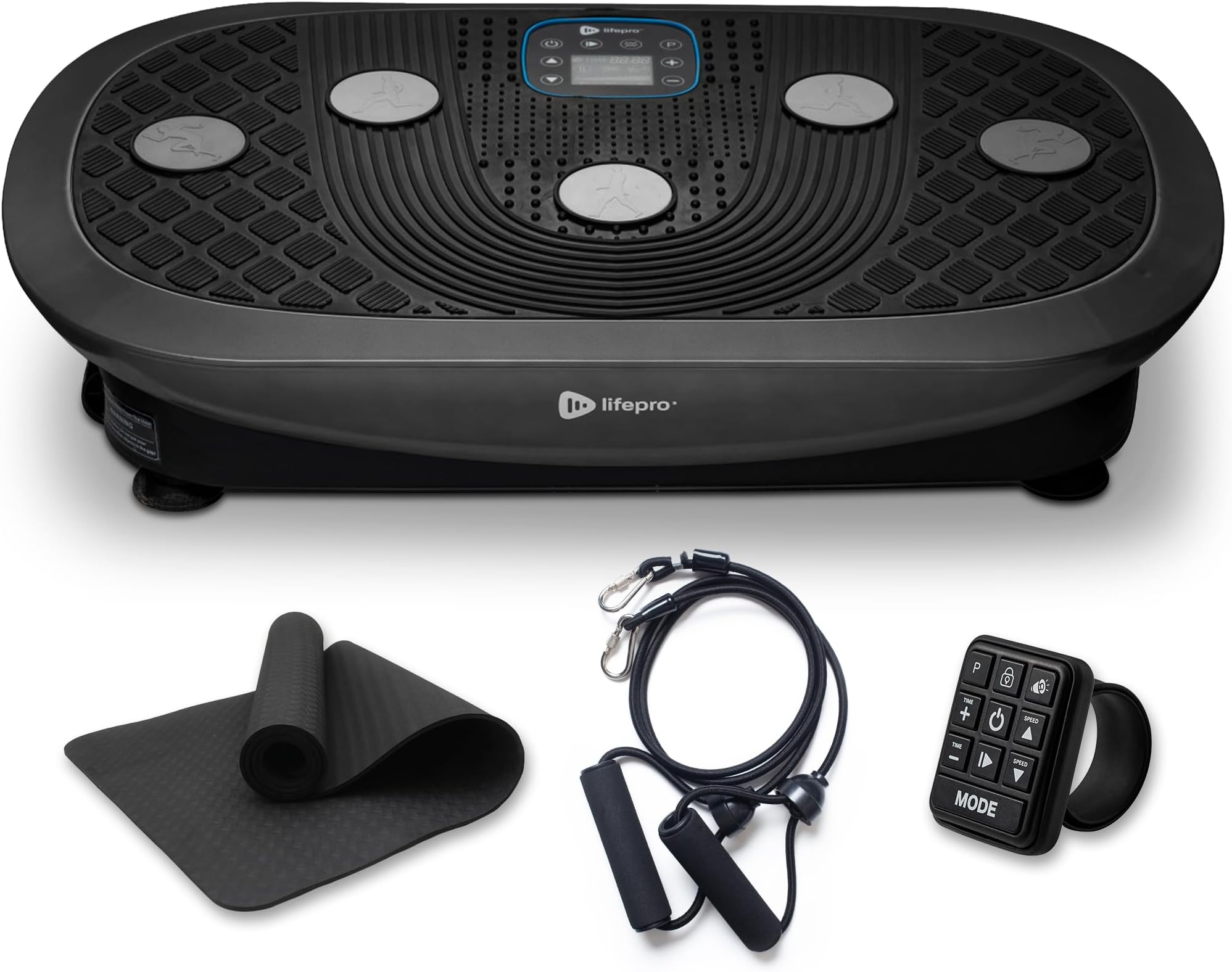 LifePro Vibration Plate For Weight Loss & Shaping | Rumblex Plus 4D | Triple Motor Oscillation, Linear, Pulsation | Whole Body Workout | Exercise Equipment For Home Use With Resistance Band | Blue