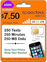 Vista 12 de Tarjeta SIM prepaga para teléfonos móviles y celulares SpeedTalk Mobile para teléfonos inteligentes y celulares Plan mensual de $11 - Llamadas