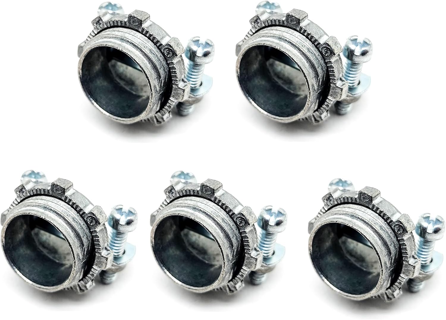 Sonilco 3/8" (Trade Size) Straight Saddle Connector Electrical Conduit Pipe Fitting UL Listed (Saddle 5 Pack)