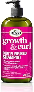 Difeel Growth and Curl Biotin Shampoo 33.8 oz. - Curly Hair Shampoo for Hair Growth, Natural Curl Shampoo